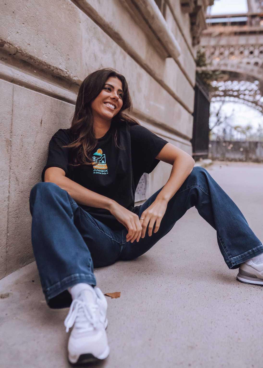 New Wave Black Organic Tshirt - Junkbox Apparel