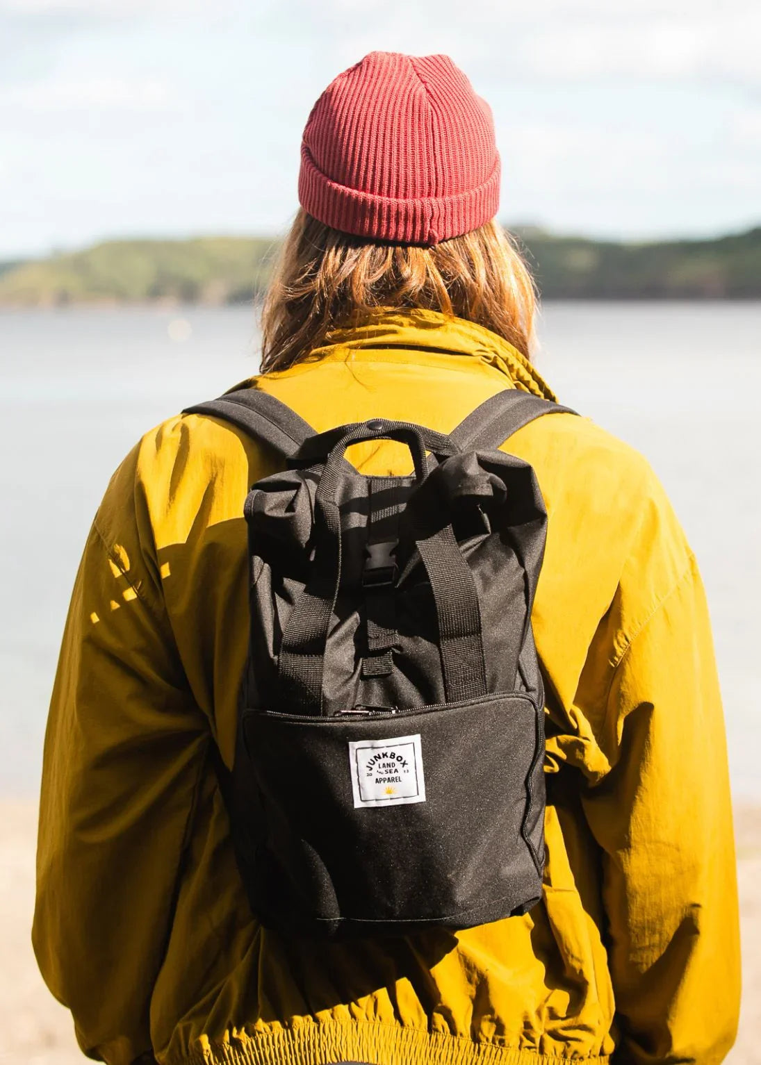 The Everyday' Recycled Roll-Top Backpack in Black
