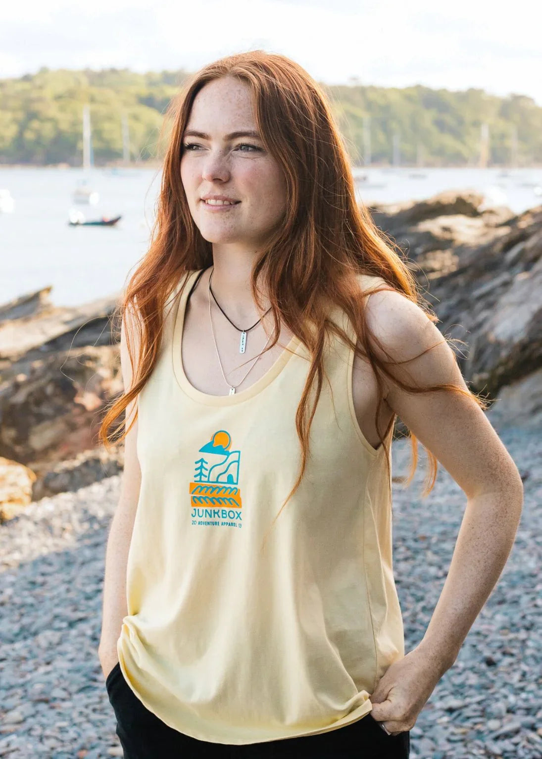 New Wave Buttercream Organic Low Tank Vest - Junkbox Apparel