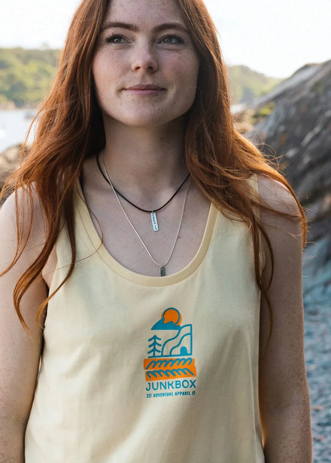 New Wave Buttercream Organic Low Tank Vest - Junkbox Apparel