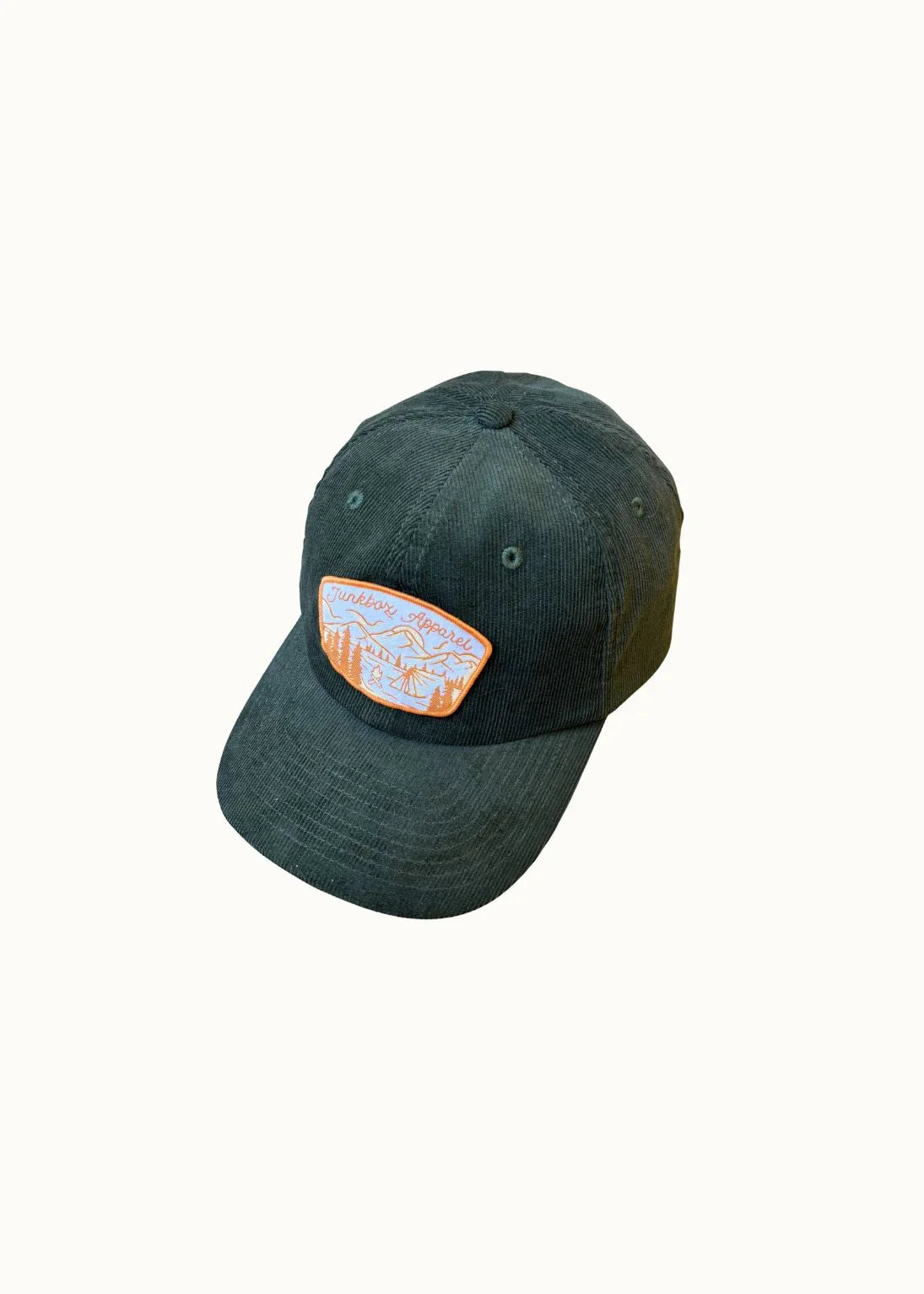 Dark green cap with a logo on a white background