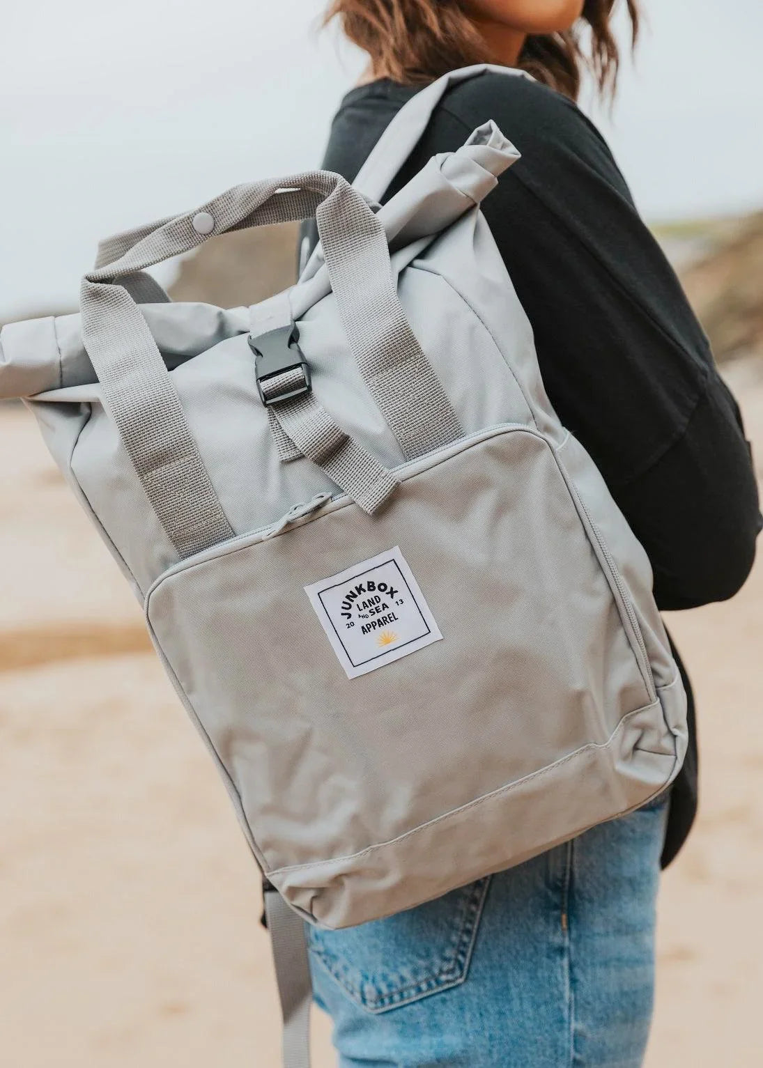 Grey_Everyday_Recycled_Backpack - Junkbox Apparel