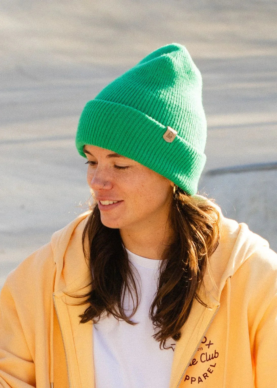 KellyGreenBeanie_2 - Junkbox Apparel