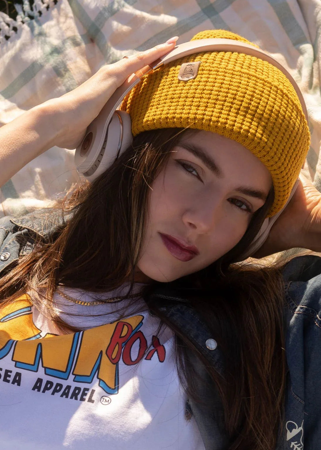 Mustard_Organic_Waffle_Knit_Beanie-3 - Junkbox Apparel