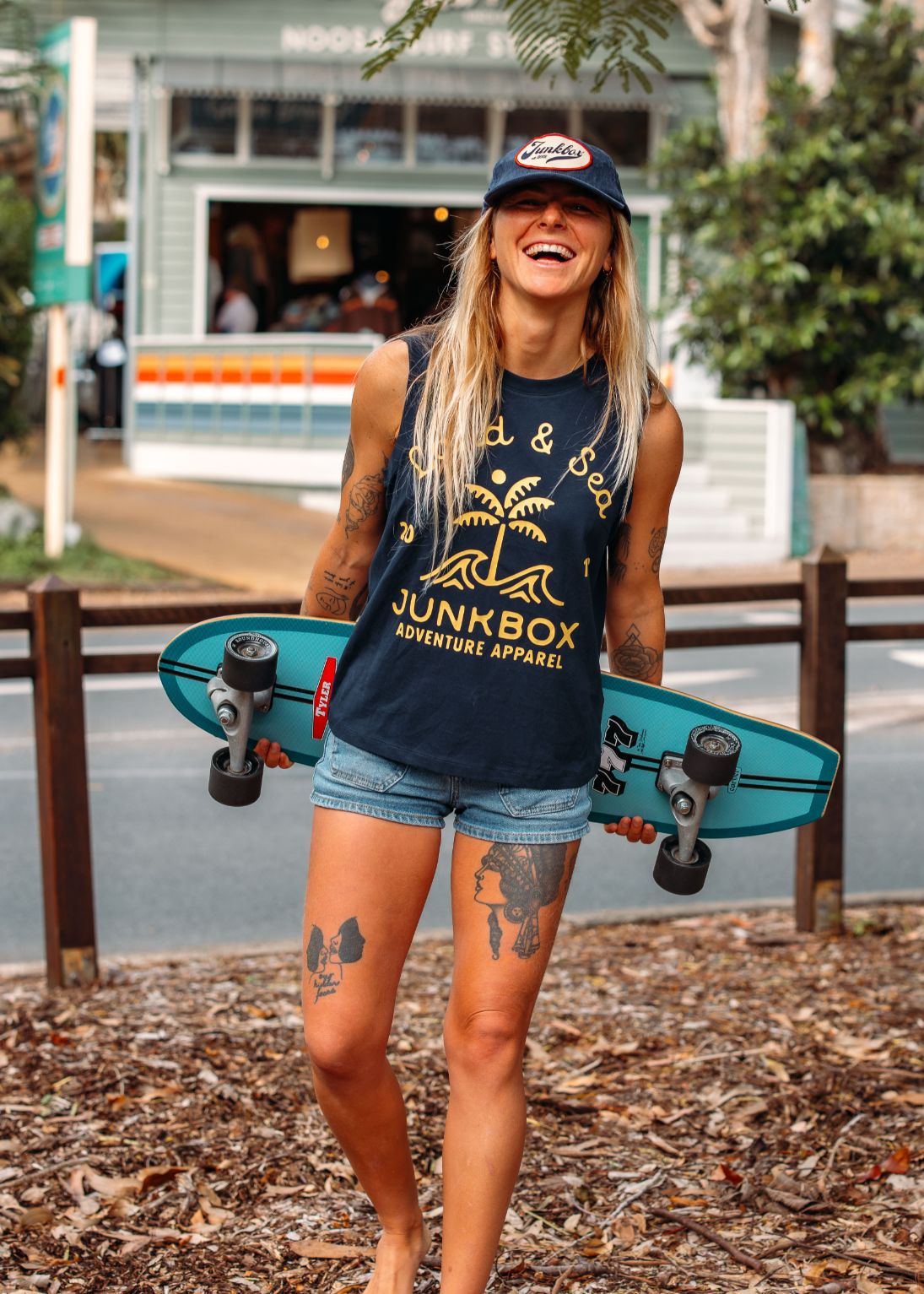 Palm Navy Organic Tank Vest - Junkbox Apparel