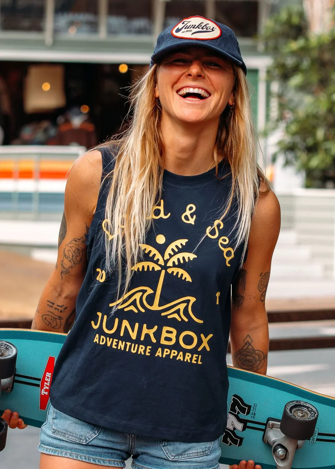 Palm Navy Organic Tank Vest - Junkbox Apparel