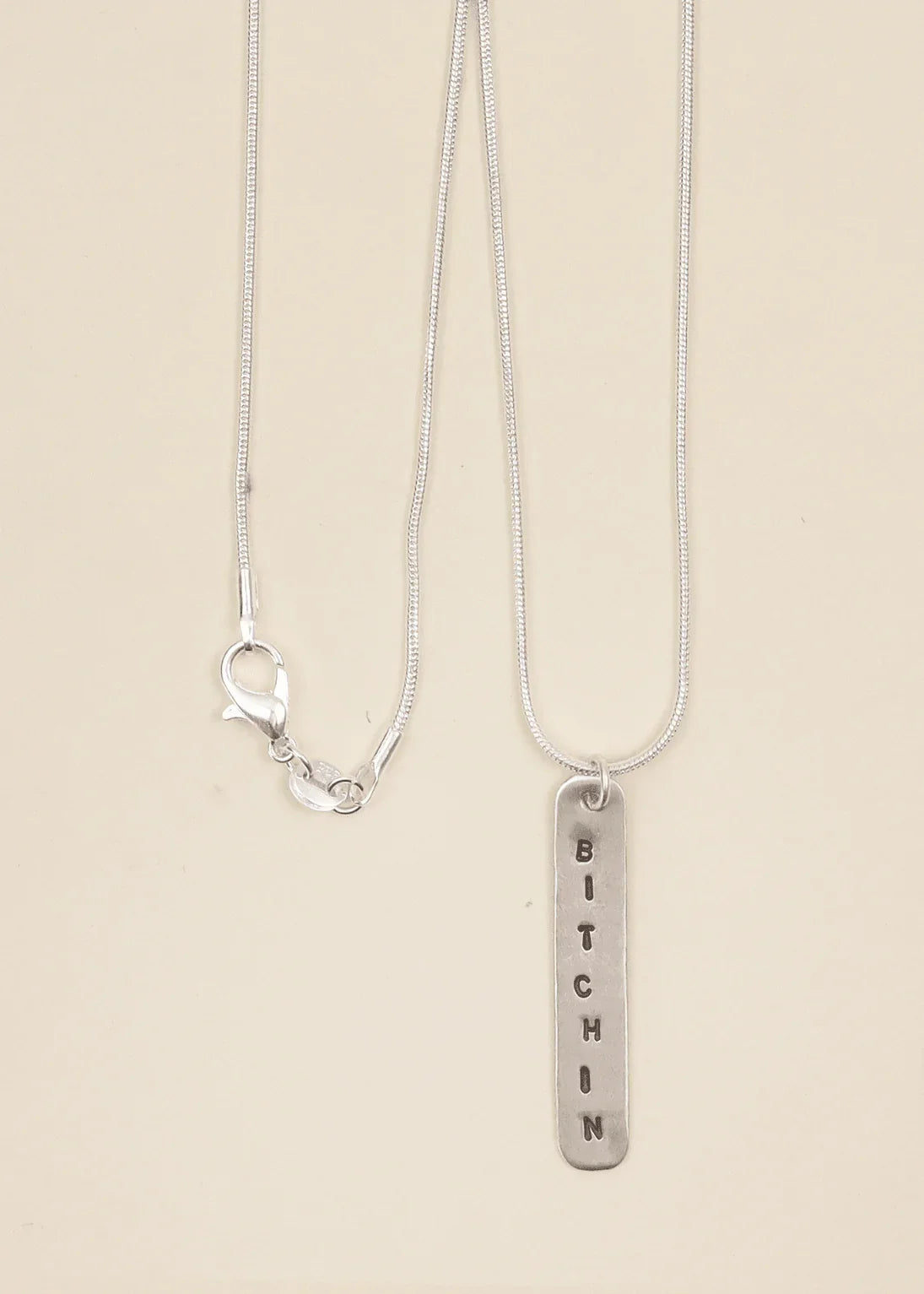 'BITCHIN' Sterling Silver Necklace - Junkbox Apparel