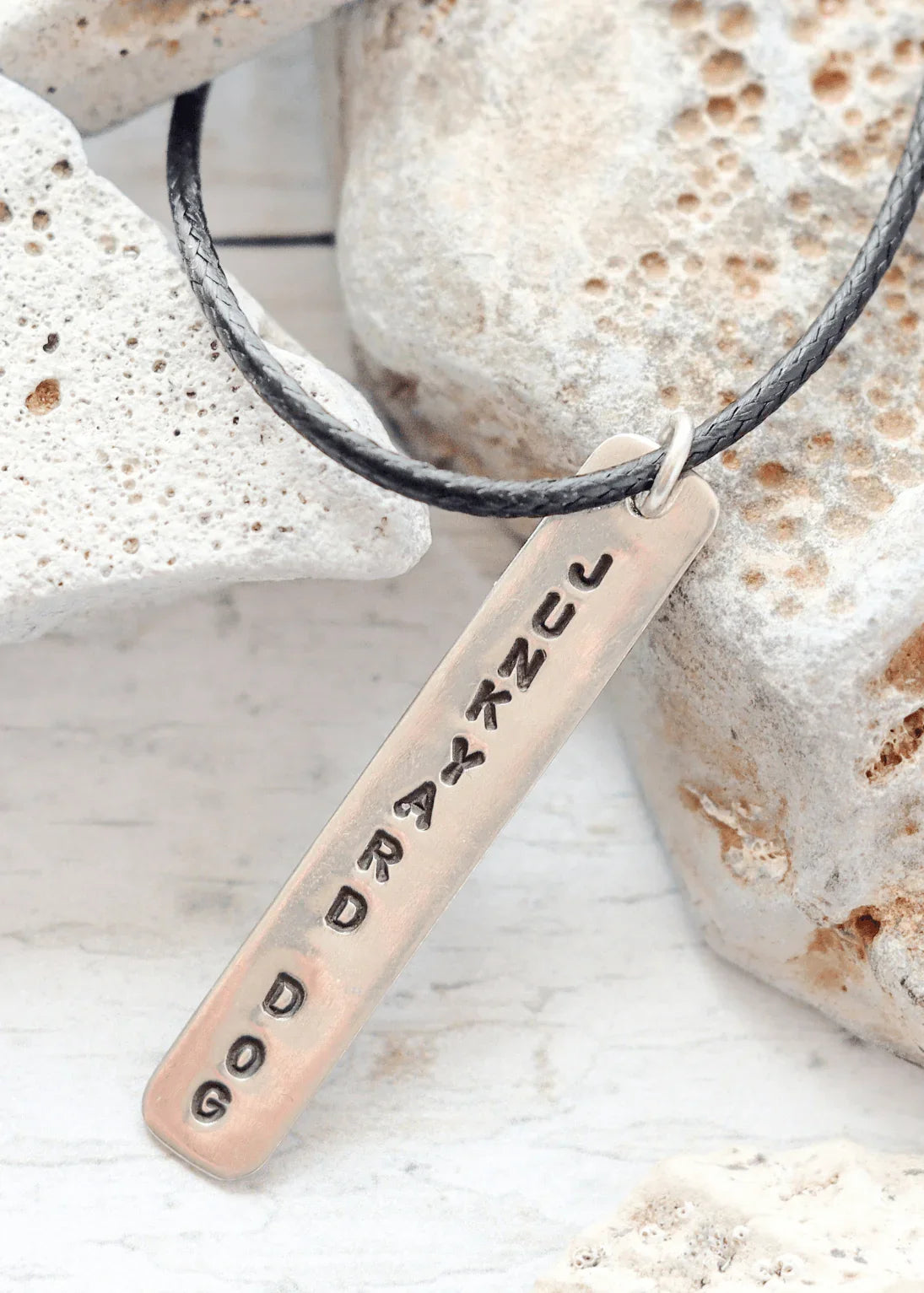 'JUNKYARD DOG' Sterling Silver & Cord Necklace - Junkbox Apparel