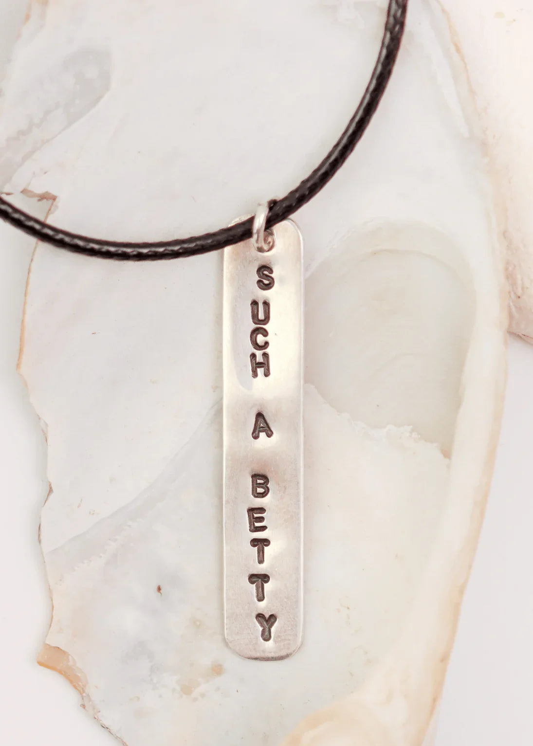 'SUCH A BETTY' Sterling Silver & Cord Necklace - Junkbox Apparel