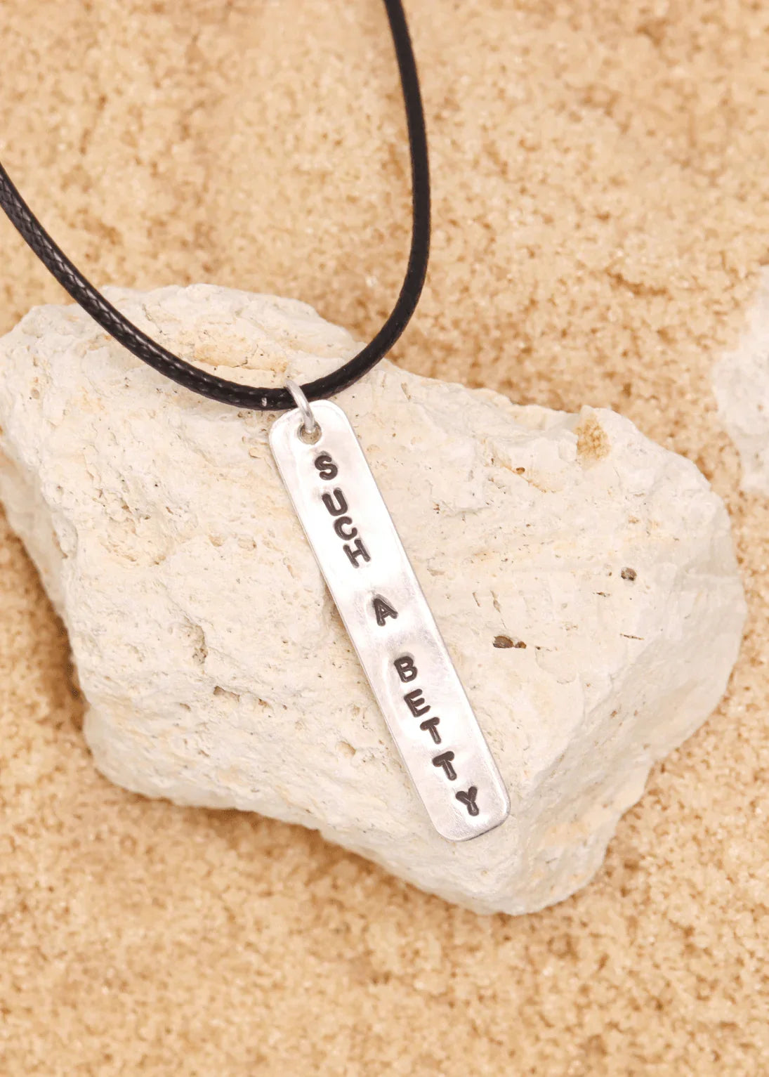 'SUCH A BETTY' Sterling Silver & Cord Necklace - Junkbox Apparel