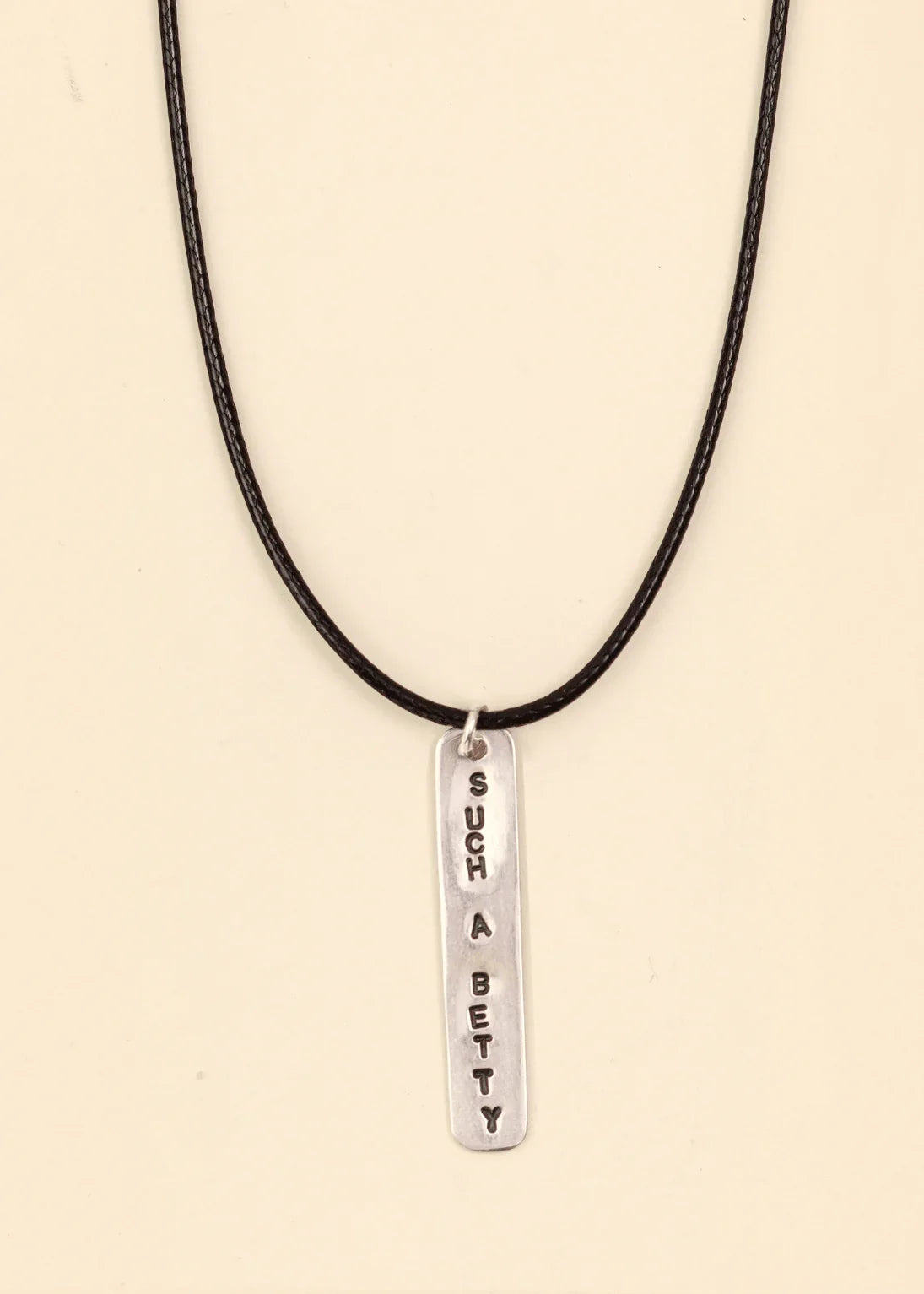 'SUCH A BETTY' Sterling Silver & Cord Necklace - Junkbox Apparel
