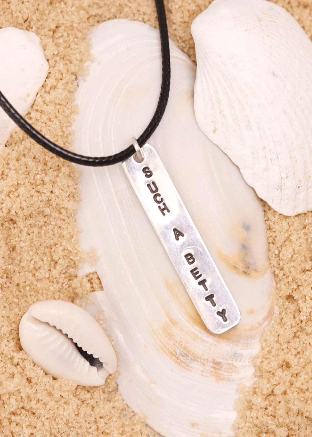 'SUCH A BETTY' Sterling Silver & Cord Necklace - Junkbox Apparel