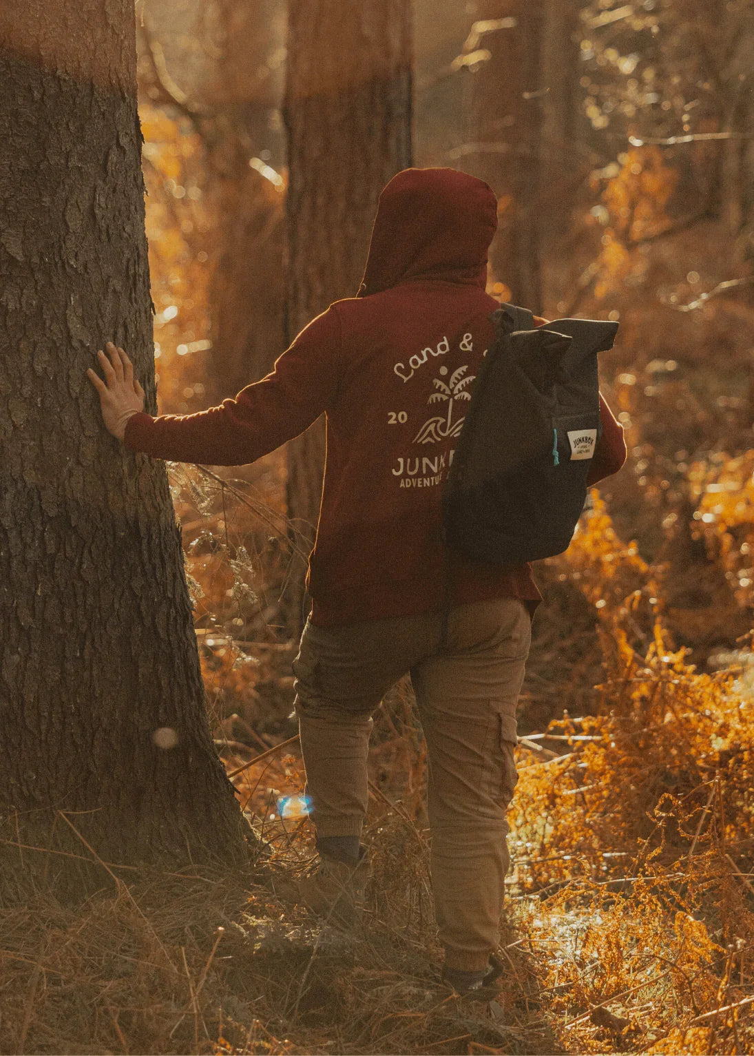 Palm Burgundy Organic Zip Hoodie - Junkbox Apparel
