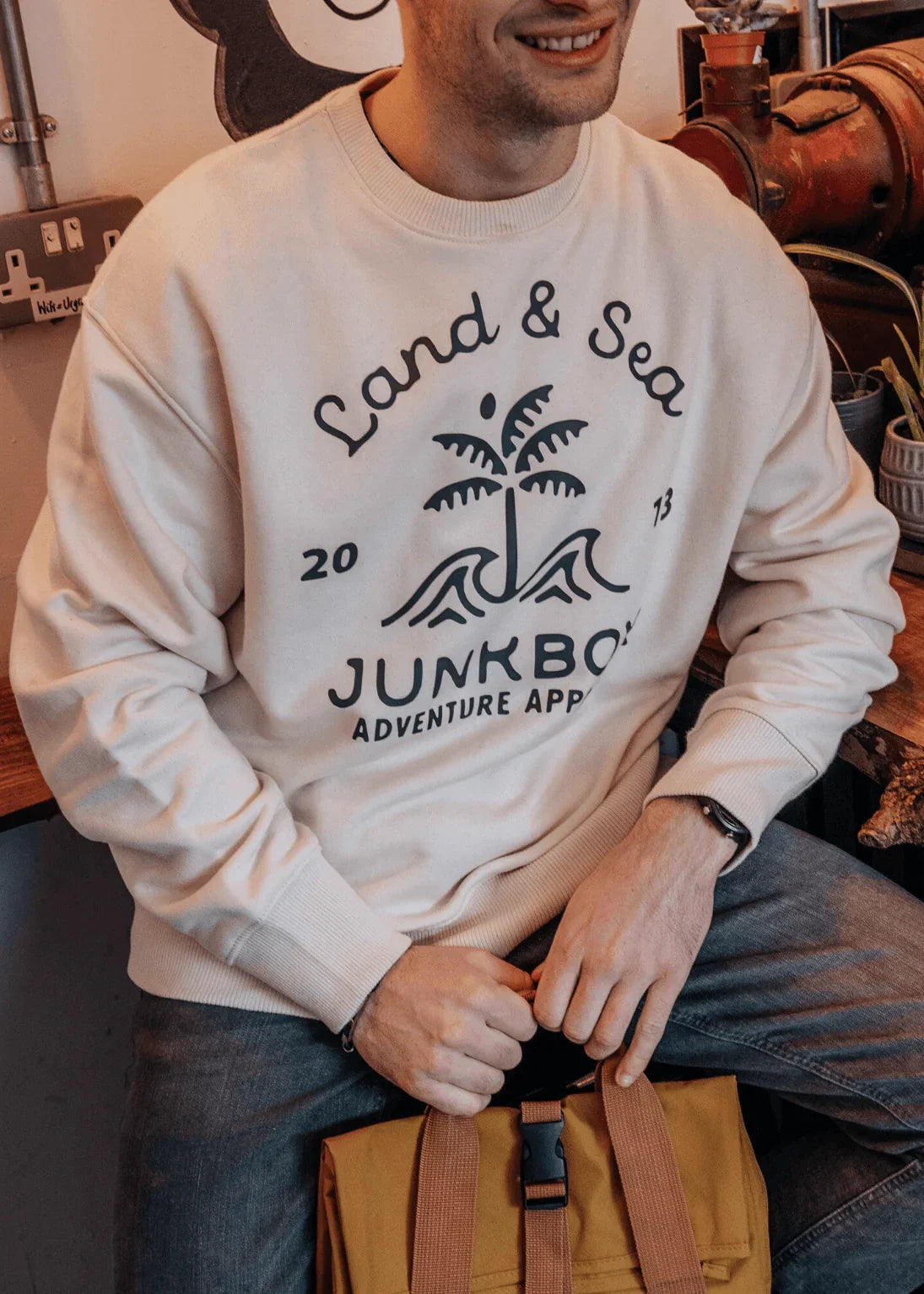 Palm Natural Oversized Organic Sweatshirt - Junkbox Apparel