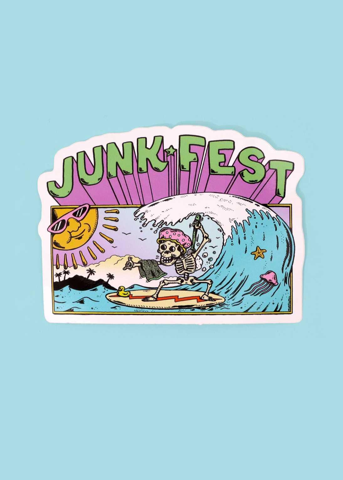 junk-fest-glossy-sticker-junkbox-apparel-1 - Junkbox Apparel
