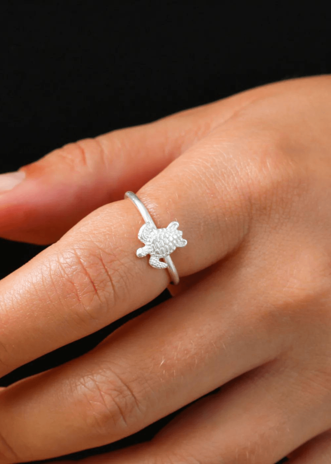 Turtle ring in silver on sale