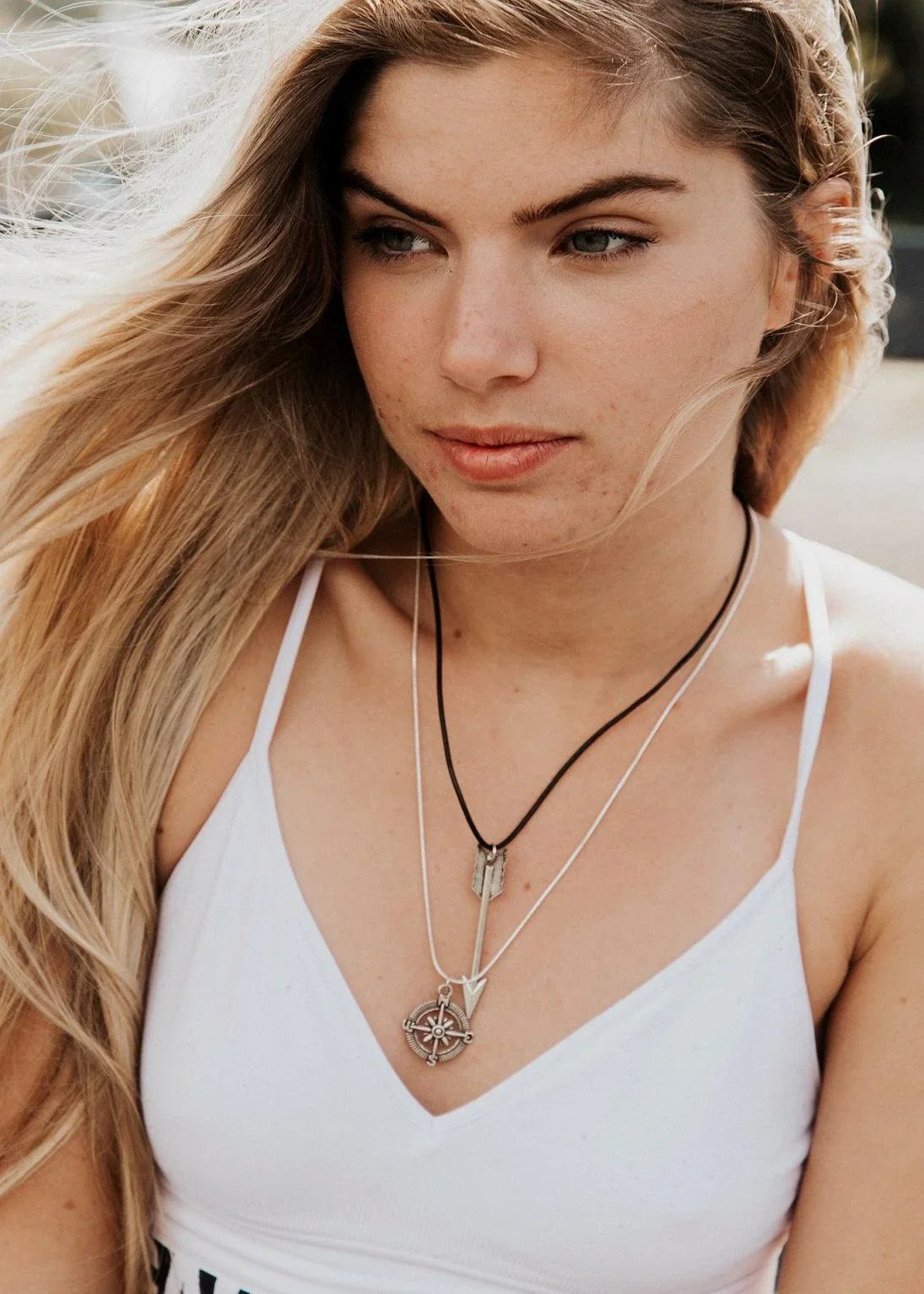 Arrow Black Cord Necklace - Junkbox Apparel