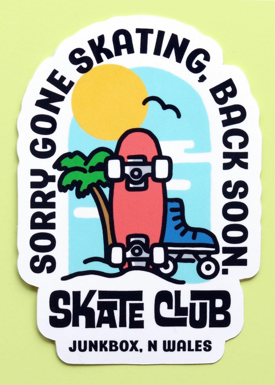Beachy Skate Club Glossy Sticker - Junkbox Apparel