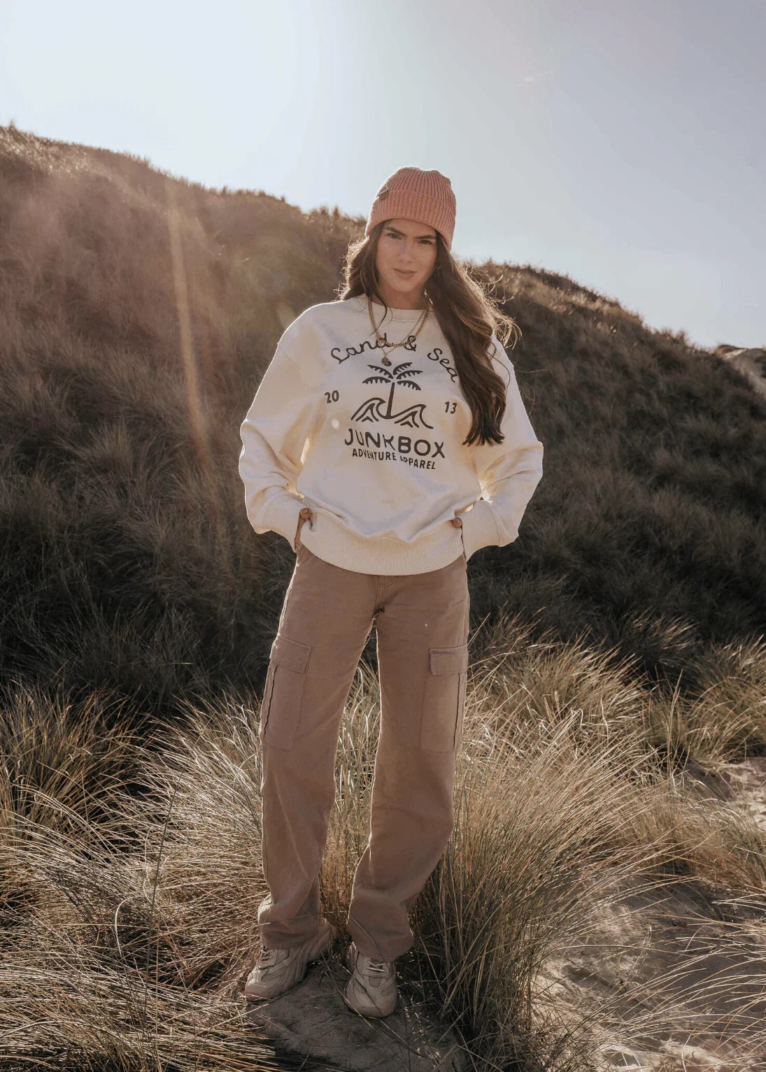 Palm Natural Oversized Organic Sweatshirt - Junkbox Apparel