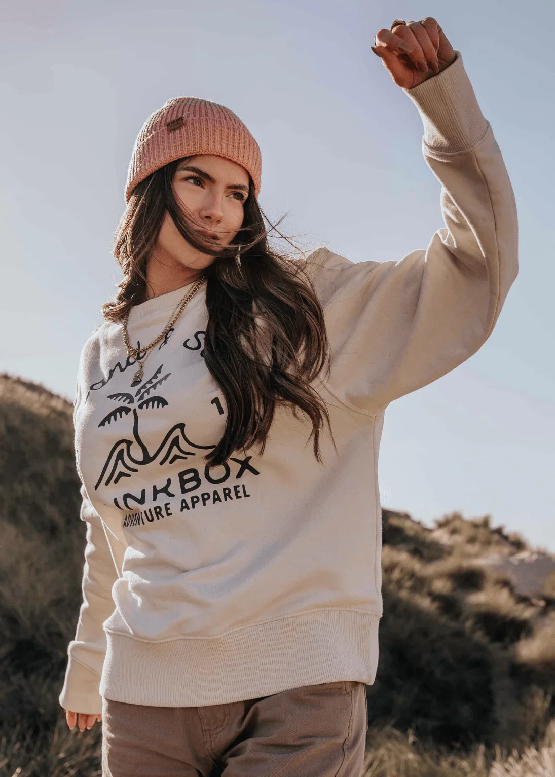 Palm Natural Oversized Organic Sweatshirt - Junkbox Apparel