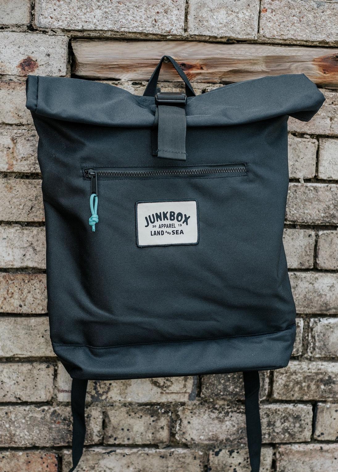 the-adventurer-recycled-roll-top-backpack-in-black-junkbox-apparel-4 - Junkbox Apparel
