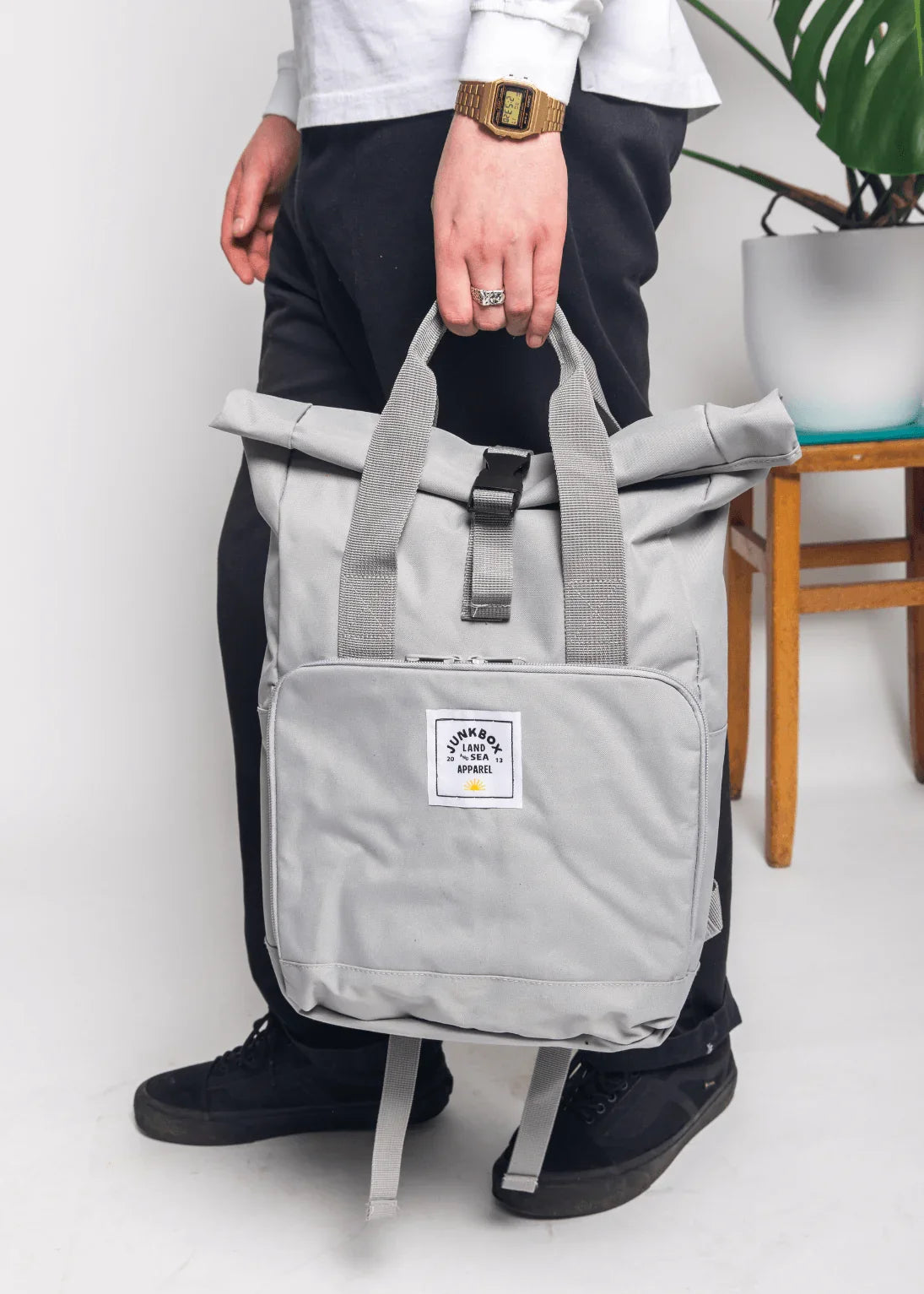 the-everyday-recycled-roll-top-backpack-in-grey-junkbox-apparel-1 - Junkbox Apparel
