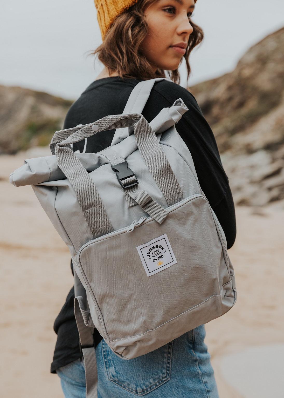 the-everyday-recycled-roll-top-backpack-in-grey-junkbox-apparel-3 - Junkbox Apparel