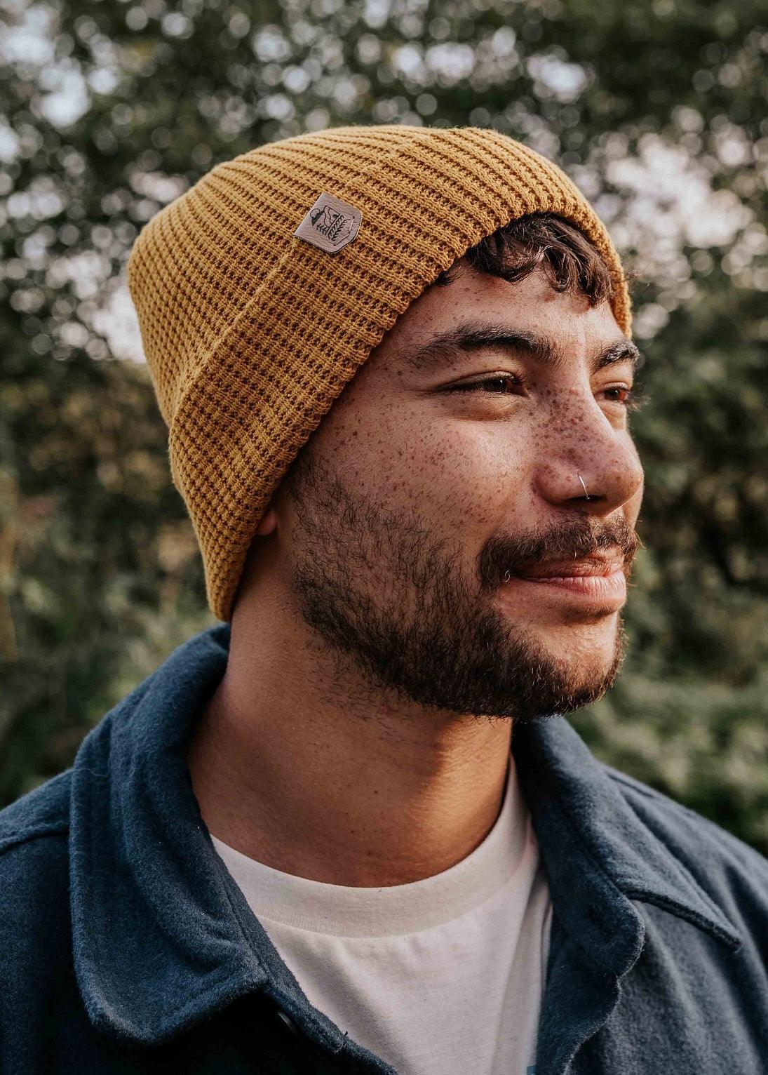 waffle-organic-cotton-beanie-hat-in-mustard-junkbox-apparel-4 - Junkbox Apparel