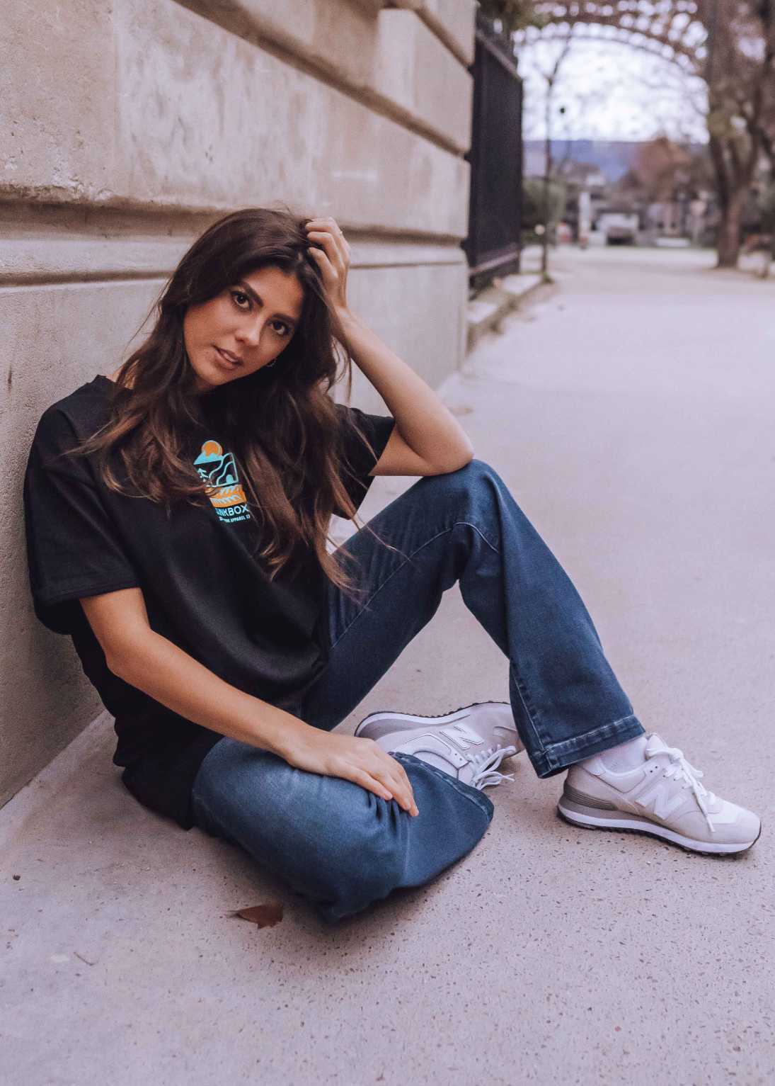 junkbox black new wave logo organic unisex tshirt