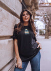 junkbox black new wave logo organic unisex tshirt