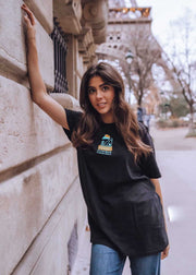 junkbox black new wave logo organic unisex tshirt