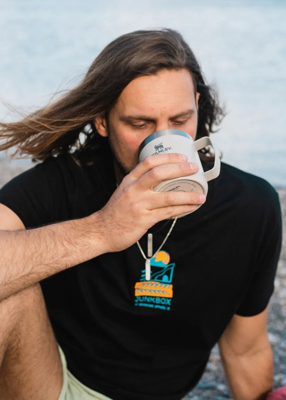 New Wave Black Organic Tshirt - Junkbox Apparel