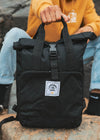 Junkbox 'The Everyday' Recycled Roll-Top Backpack in Black