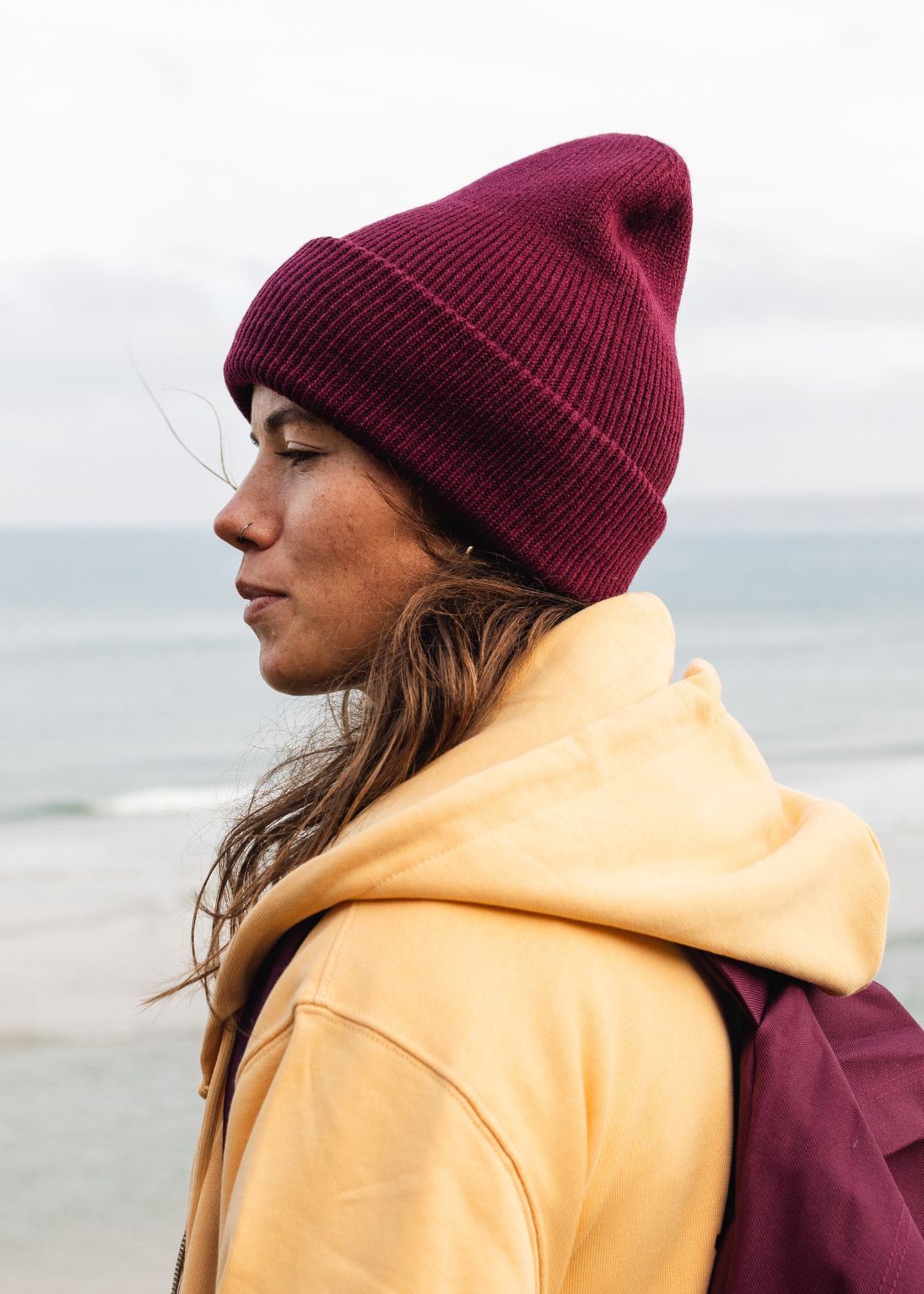 Junkbox Burgundy Super Soft Beanie Hat