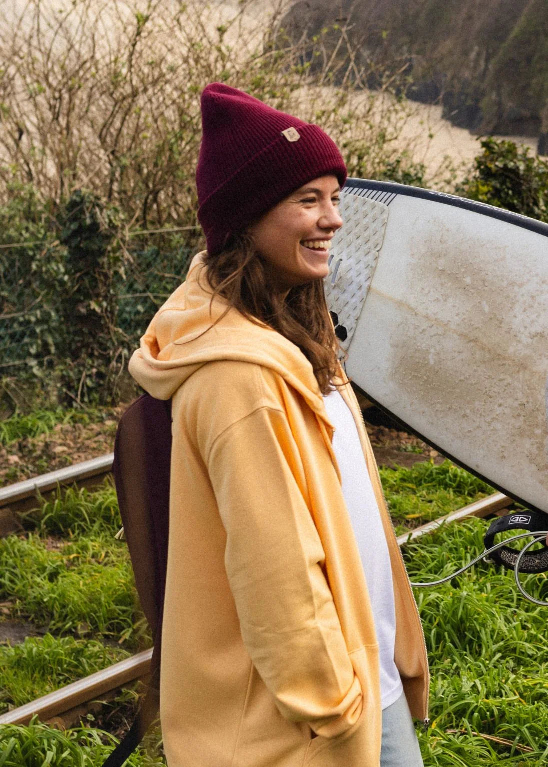 Super Soft Recycled Beanie Hat in Burgundy - Junkbox Apparel