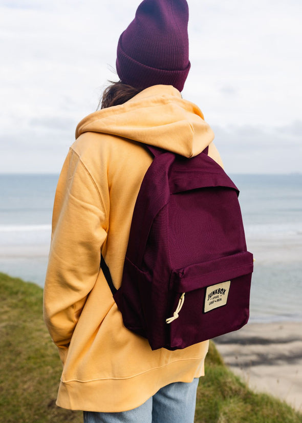 junkbox burgundy recycled classic backpack