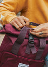 Junkbox Everyday Recycled Roll-Top Backpack in Burgundy