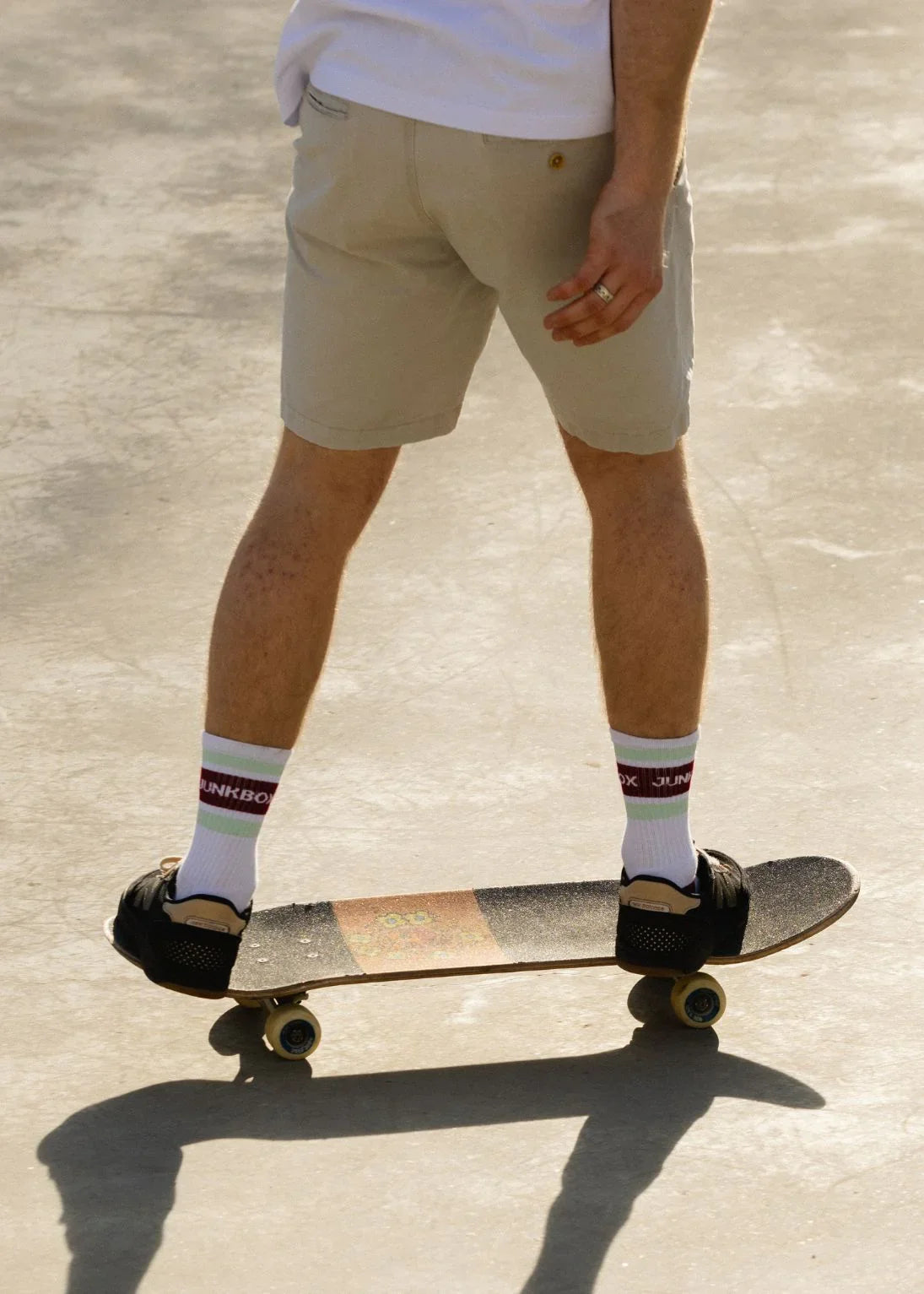 Crew Socks in Mint & Burgundy - Junkbox Apparel