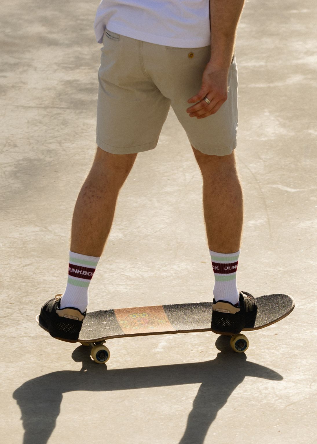 Burgundy & Mint Crew Socks