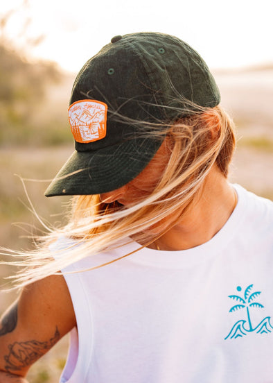 Junkbox Green Corduroy Baseball Cap
