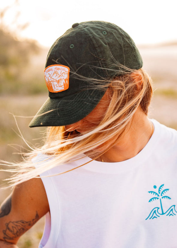 Junkbox Green Corduroy Baseball Cap