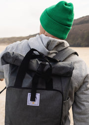 junkbox grey recycled traveller laptop backpack