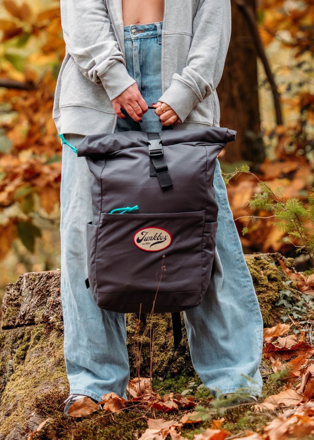 'The Roamer' Recycled Backpack in Charcoal Grey