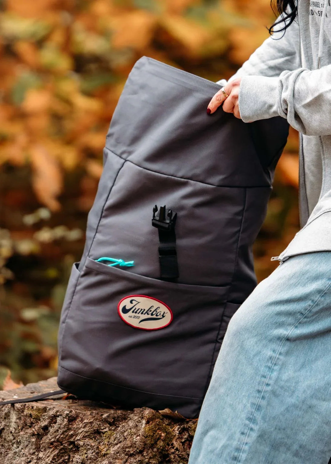 The Roamer' Recycled Backpack in Charcoal Grey