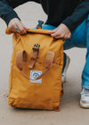 Junkbox Everyday Recycled Roll-Top Backpack in Mustard