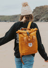 Junkbox Everyday Recycled Roll-Top Backpack in Mustard