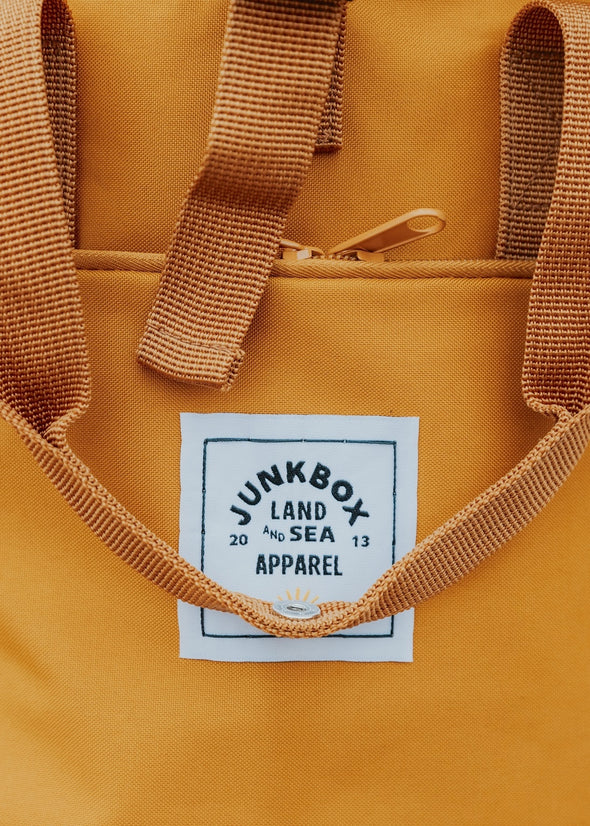 Junkbox Everyday Recycled Roll-Top Backpack in Mustard