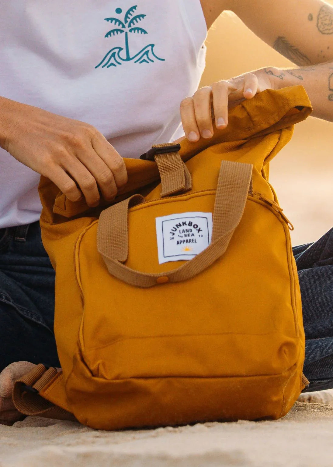 Mustard_Mini_Backpack - Junkbox Apparel