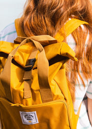 Junkbox Recycled Mustard Roll Top Backpack