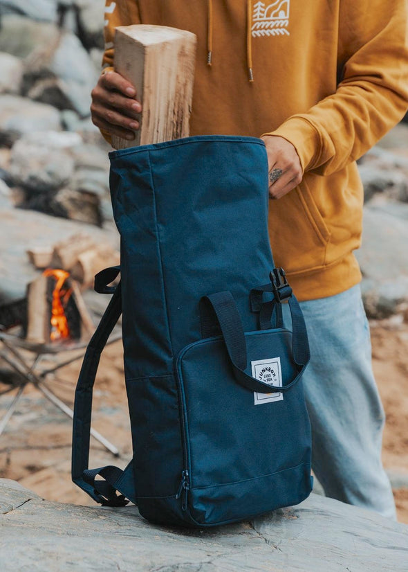 Junkbox Everyday Recycled Roll-Top Backpack in Navy